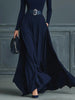 Half High Collar Knitted Long Dress For Women, Autumn Winter Long Sleeve Splicing Maxi Dress, Elegant Party Date Night Outfit