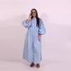 Solid Color Loose Fit Flare Sleeve Tiered Dress Crew Neck Ruffle Hem Pleated Long Maxi Dresses Spring Chic Casual Outwear