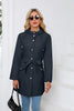Spring Autumn Hooded Water-repellent Jacket with Belt Thin Casual Loose Trench Coat Women Windbreaker