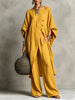 Women's Two Piece Set Batwing Sleeve Irregular Hem Top And Wide Leg Pants Spring Casual Vacation Outfit Autumn Simple Loose Suit