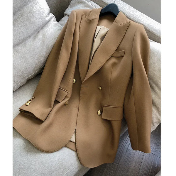 Spring Worsted Wool Blazer for women Australian Wool Female Korean Version Slim Fit Suit Coat For Women