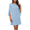 Woman Chiffon Bell Sleeve Shift Dress Woman Round Neck Soft Touch Lightweight Chic Design for Casual Elegance