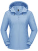 Womens Fleece Lined Softshell Jacket Waterproof Hiking Coat with Hood Thumbholes Lightweight Windproof Full Zip Jacket