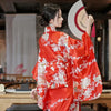 Kimono Women Sexy Yukata Evening Dress Japanese Cosplay Costume Floral One Size