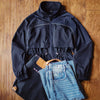 Women's Lightweight Stand Collar Short Windbreaker Jacket Navy Blue Contrast Parka with Waist Cinching for Spring and Fall