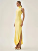 Split Turtleneck Sexy Maxi Dress Women Gown One-shoulder High Waist Bodycon Solid Club Party Long Dress Elegant