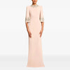 High Street Designer Party Vestido Women's Pearl Studded Diamond Long Dress