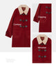 Lamb Wool Collar Duffle Coat Women Long Wool-Like Overcoat Elegant Loose Fit Warm Winter Outerwear Clothing