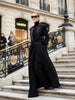 Women's Elegant Blazer Jacket Solid Black Slim Long Sleeve Extra-Long Splited Blazer Coat Female Formal Outerwear