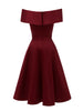 Vintage Off the Shoulder Party Sexy Evening Birthday Dresses Prom Elegant Women Fit and Flare Cotton Dress