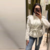 Spring Autumn Solid Women Short Windbreaker Stand Collar Long Sleeve Belt Single Breasted Female Coat Elegant Lady Outwear