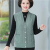 Women Knitted Cardigan Vest Jacket Spring Autumn Solid Color V-Neck Ladies Coat Middle Aged Mother Lady Sweater Waistcoat