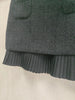 Women Black Pleated Splices Tweed Jacket or Skirt O-Neck Single Breasted Coat or High Waist Belt Short Jupe