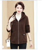Middle Aged Elderly Mothers' Hooded Coat Spring Autumn Casual Fleece Jacket Large Size Women Casual Corduroy Outwear 4XL