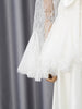 White Two Piece Set for Women Lapel Flare Sleeve Spliced Ruffles Lace Blouse High Waist Simpel Vest Dress Fairy Suit Female