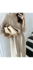 High end Knitted Dress Women's Autumn Winter Stretch Sweaters Long Dress Female Retro Chic buttons stylish Turtleneck Base dress