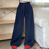 Autumn Women Hip Hop Style Baggy High Waisted Long Pants Lady Versatile Streetwear Solid Color Drawstring Wide Leg Trousers