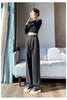 Brown Woolen Suit Pants for Women in Autumn and Winter Narrow Version Straight Wide-leg Pants with Drape