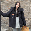 Autumn Winter Cotton Jacket Women's Korean Cotton-Padded Thicken Warm Hooded Parkas Short Coat Female Casual Ladies Top