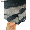 Women Gray Tie Dye Denim Mini Skirt High Waist A-line Jean Skirt Button Pocket Sexy Y2K Streetwear Printed Short Skirt