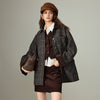 Women Coat Winter 100% Sheep Wool Corduroy Plaid Patterned Patchwork Woolen Coat
