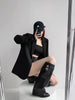 Black Blazer for Women Korean Sping Loose Office Wear Lady Casual Blazers Long Sleeve Single Button Outerwears