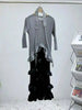 French Irregular Women's Pleated Dress O-neck Tie Three Quarter Sleeve Temperament Cake Dresses Spring 2DE172