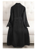 Patchwork Long Double sided 100% wool coat women spring autumn slim elegant jacket Korean casaco feminino