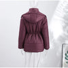 Solid Zipper Drawstring Puffer Jacket Quilted Water-Resistant Loose Winter/Fall Warm Women Outerwear Daily Causal Lady Coat