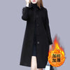 Women Wool Jacket Coat Thick Woolen Overcoat Turn Down Collar Single Breasted Vintage Outerwear Office Lady Autumn Winter