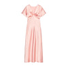 Elegant Printed Satin Long Dress Women Slim Lace Up V-neck Full Sleeve Pleat Dresses Autumn Lady Party Evening Robes