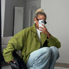 Solid Tie Waist Cinching Suede Jackets Women Chic Stand Up Collar Loose Crop Short Coats Lady Autumn Commute Daily Outfit