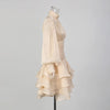 Solid Spliced Ruffles Dress Female Stand Collar Long Sleeve Loose French Elegant Women's Dresses Autumn