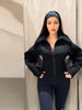 Stand Collar Side Placket Suit Jacket Women Elegant Long Sleeve Button Pocket Loose Coats Spring Chic Office Lady Outerwears