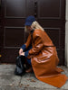 Brown Crocodile Embossed Faux Leather Trench Coat Lapel Single Breasted Straight Front Pockets Autumn Winter Fit Jacket