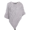 Women's 100% Real Natural Rabbit Fur Knitted Pullover Poncho Lady Cape Genuine Fur Shawl Warm One Size