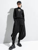 High Elastic Waist Black Brief Long Harem Trousers Loose Fit Pants Women Tide Spring Autumn 1DC778
