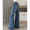 Girls Korean Low Waist Slim Fit Jeans Lady Casual Daily Bell Bottom Pants Women Classic Denim Trousers
