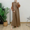 Yudx Purple Pleated High Neck Maxi Evening Dress, Ruffle Sleeve Women's Wedding Guest Ramadan Party Dress