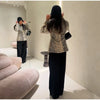 Women Leopard Print Short Furry Jacket Lapel Collar Button Slim Waist Stylish Coat Autumn Winter Street Lady Outerwears