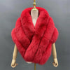 Janefur Real Fox Fur Shawl Poncho Women Elegant Wedding Bridal Formal Party Warm Winter Natural Fur Cape Coat