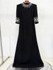 High Street Designer Party Vestido Women's Pearl Studded Diamond Long Dress