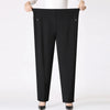 Spring Autumn Women Long Pants 2025New Elastic High Waist Casual Middle and Old Mom Pants Winter Plushed Warm Straight Pants 8XL