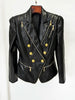 Designer Jacket Women's Slim Fitting Zippers Artificial Leather Blazer