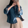 Korean Loose Casual Women's Denim Shirt Vintage Outerwear Spring Blusas Tops Long Sleeve Thin Casual Coats Street