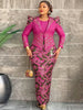 Wedding Party Dresses For Women Long Sleeve Coat And Sequin Vest Dress Turkey African Clothing 2 Piece Set Dashiki Outfit