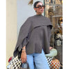 Mujer Cape Coat Women Scarf Collar Ponchos Women Shawl Long Sleeve Winter Woman Ponchos Cloak Knitted Cardigan for Women