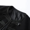 Black Court Style Cropped Jacket For Women Elegant O-neck Long Sleeve Double Breasted Coat Lady Spring Chic Outwear