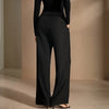 High Waist Women Suit Pants Fall Straight Office Ladies Trousers Casual Button Loose Female Asymmetry Pants