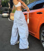 Y2K women vintage Baggy Cargo Pants for Women Drawstring Elastic Low Waist Parachute Pants Sweatpants Loose Hippie Pant Trousers
